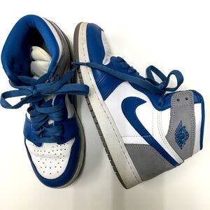 Boys Nike Air Jordan High Top Sneakers 4y Blue White
